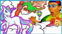 Unicorn Coloring - Magical Unicorn Coloring & Drawing Page - Unicorn Colors DIY for Kids