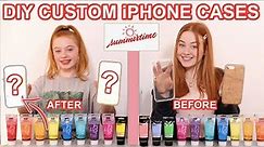 Twin Telepathy 3 Color Paint Custom Phone Cases *DIY Summer Art Makeover Challenge | Ruby and Raylee
