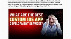 What Are The Best Custom iOS App Development Services?