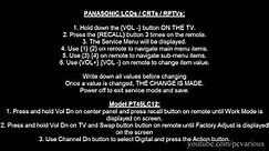 How to Access Service Menu in Panasonic TV