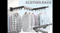 Retractable Cloth Drying Rack, Folding Clothes Hanger, Wall Mount