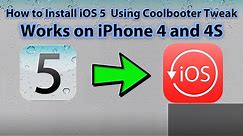 How to install iOS 5.1.1 using Coolbooter Tweak