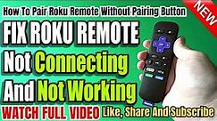 How To Pair Roku Remote Without Pairing Button #ymaprotech
