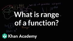 What is the range of a function? | Functions | Algebra I | Khan Academy