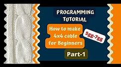 4x4 cable || Part1 || jacquard program || Shima Seiki || Package tutorial by Apex