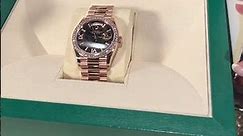 Rolex President Day Date Rose Gold Eisenkiesel Dial Diamond Mens Watch 128345 Review | SwissWatchExp