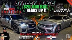 INSANE STREET RACE MODDED FBO HELLCAT SRT VS FASTEST Q50 ON THE STREET $20K UNBELIEVABLE