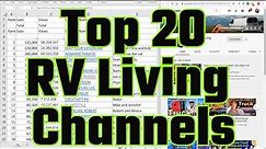 Top 20 RV Life Youtube Channels, full time RV living, names, channels, stats
