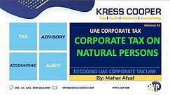 UAE CT: Tax on Natural Persons I Tax on Sole Establishments I Registration of Natural Persons