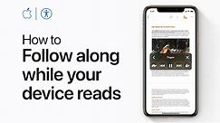 How to have your iPhone or iPad highlight text as it reads your screen — Apple Support