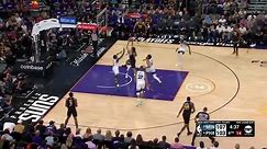 Anthony Edwards climbs the ladder for spectacular block on Devin Booker