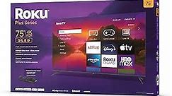 Roku 75" Plus Series 4K Dolby Vision HDR10+ QLED Smart RokuTV with Voice Remote Pro, Striking 4K Resolution, Automatic Brightness, Dolby Vision and HDR10+