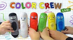 Learn Colors with Giant Crayons | Coloring with Soft Toys for Kids | Color Crew Live | BabyFirst TV