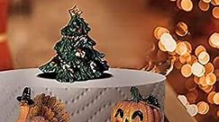 Christmas Kitchen Decor - Unique Paper Towel Holder W/Interchangeable Seasonal Decoration Tops - Christmas Paper Towel Holder - Holiday Tops Christmas Tree, Turkey Pumpkin 3 Fall