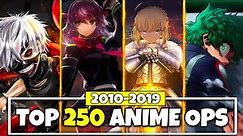 Top 250 Anime Openings of the Decade 2010-2019 (Party Rank)