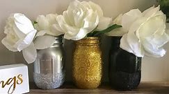 DIY Glitter Mason Jar Vase - Cheap & Simple Gift