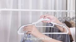 OIKA Plastic Hangers 50 Pack Dry Wet Clothes Hangers with Super Non-Slip Pads 0.2" Thickness 16.5 Inch Space Saving Gray