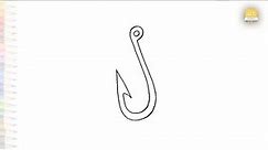 Fishing hook drawing | Easy outline sketches | How to draw Fishing hook step by step #artjanag