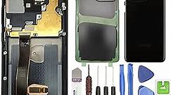LCD Screen Replacement for Samsung Galaxy S20 Ultra 5G Digitizer Screen Replacement 6.9 Inch+Tool (Black with Frame) Touch Screen Assembly by R RONPHONE