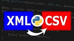 Convert XML to CSV in Python | Python Tutorial