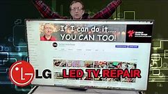Repairing an LG 55 inch LED TV. quick screen flash only, no picture MODEL 55LF6000 LED Replacement