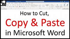 How to Cut, Copy, and Paste in Microsoft Word
