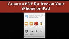 Creating a PDF on an iPhone and iPad