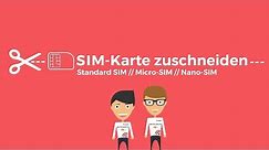 SIM Karte zuschneiden mit der SIM Karten Schablone