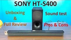 Sony HT S-400 2.1 channel home theater system with dolby audio | Unboxing | Review | Pros & Cons