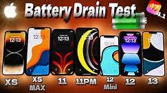 iPhone 13 ∼ 12 ∼ 12 Mini ∼ 11 Pro Max ∼ 11 ∼ XS Max ∼ XS Battery Drain Life Test 2024 | IOS 17.4.1