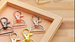 35 Pieces Swivel Clasps Lanyard Snap Hooks Keychain Clip Hook Lobster Claw Clasp Metal Hook Clasp with D Rings for Keychain Purse Hardware Sewing Craft Project (Rose Gold,25 mm)