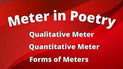 Meter in Poetry | Types of Meter | Forms of Meter in Poetry | Quantitative and Qualitative Meter