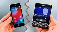 iPhone 5s VS BlackBerry Passport Incoming Call & Outgoing Call