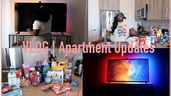 VLOG | Apartment Updates! Part 6 | New TV | Setting up TV & Lights | Shopping Haul