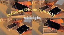Unboxing iPhone 13 in 2023 (midnight)✨🪐| pearL
