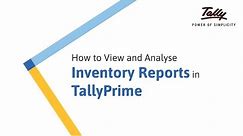 How to View and Analyse Inventory in TallyPrime | Tally Learning Hub
