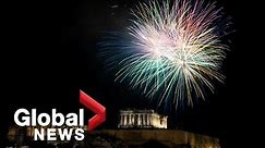 New Year’s 2022: Athens, Greece sets off booming fireworks over the Parthenon
