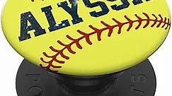 Softball Alyssa Customized Gift Personalized Girls Name PopSockets PopGrip: Swappable Grip for Phones & Tablets