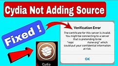 Cydia Source Verification Error Fixed ! Working Method to Fix this issue Source Not adding to Cydia