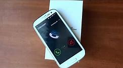 Samsung Galaxy S3 Duos incoming call with box