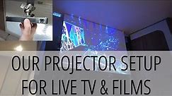 Motorhome Projector Setup for Live TV and Movies