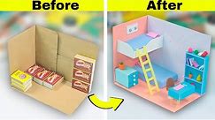 DIY Miniature Dollhouse from waste boxes || How to make Dollhouse with boxes at home