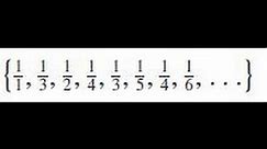 {1/1, 1/3, 1/2, 1/4, 1/5, 1/4, 1/6, ...} Determine whether the sequence converges or diverges.