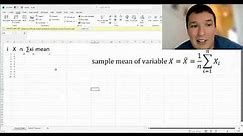 Intro to Excel, Mean, and Variance