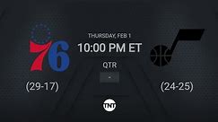Philadelphia 76ers @ Utah Jazz | NBA on TNT Live Scoreboard