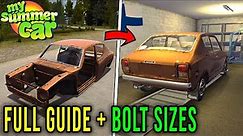 BUILDING A CAR (BODY, ENGINE, WIRES) WITH BOLT SIZES [FULL GUIDE] - My Summer Car