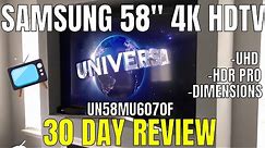 Samsung 58” 4K LED UHD | UN58MU6070 | 1 Month Review