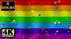 Happy Pride Gay Pride Colors Rainbow LGBTQ With music Wallpaper Screensaver Background 4K 8 HOURS
