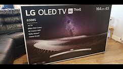 LG OLED65B8SLC Unboxing and setup with Retail Demo OLED65B