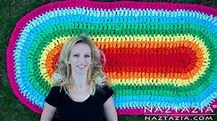 HOW to CROCHET a RUG - DIY Tutorial Oval Rag Rug from Fabric by Naztazia